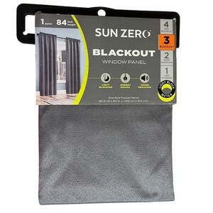 Sun Zero Doucet Thermal Blackout Curtain Panel Gray 40 X 84 Energy Saving NWT